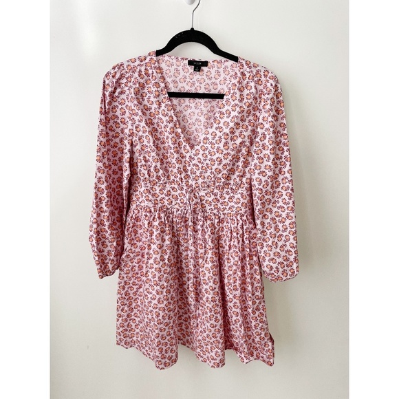J.Crew cotton poplin mini dress peony paisley print Pink - Picture 4 of 9